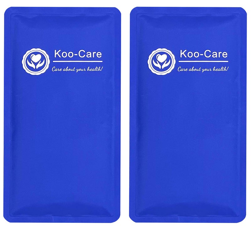 KooCare Gel Ice Pack for Injuries Reusable Flexible Cold Hot Therapy Compress for Head Shoulder Lower Back Waist Elbow Knee Ankle Pain Relief from Migraine PostSurgery 11x59 Inch 2 Pack